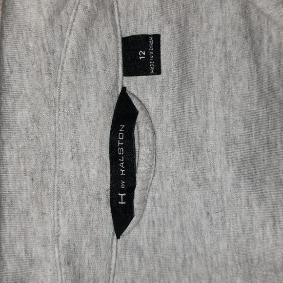 H by HALSTON- Gray Zip-Up Moto Sweater Jacket,  Size 12 - Picture 2 of 13